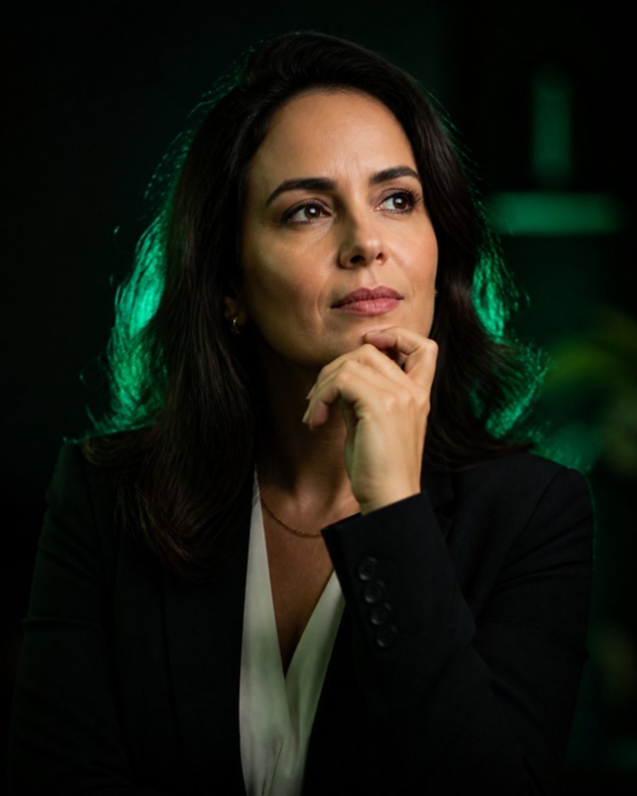 Empreendedora pensativa